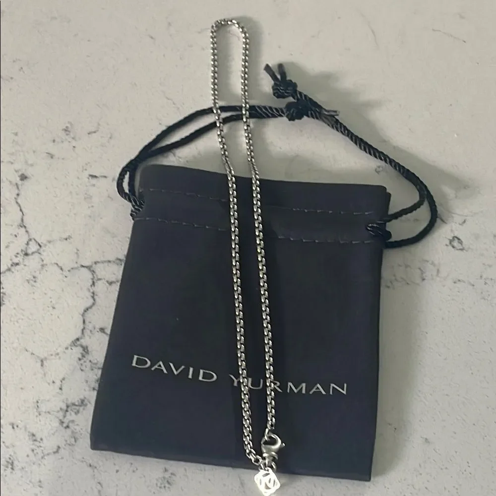 David Yurman Silver 16” Box Chain Necklace